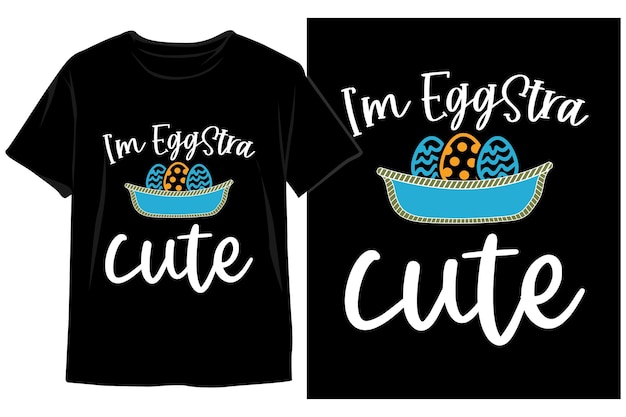 Vector a black t shirt with eggs and the words i'm eggsa cute on it