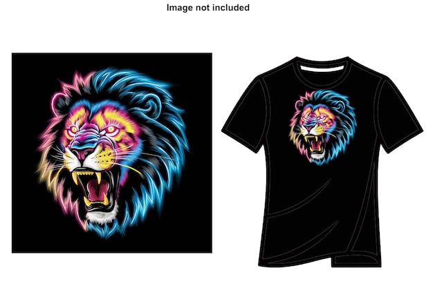 Vector a black t shirt with a lion on the front and the words quot photo by michael kohl quot