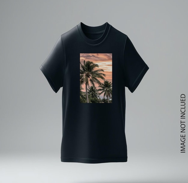 Vector a black t - shirt with a picture of palm trees on it