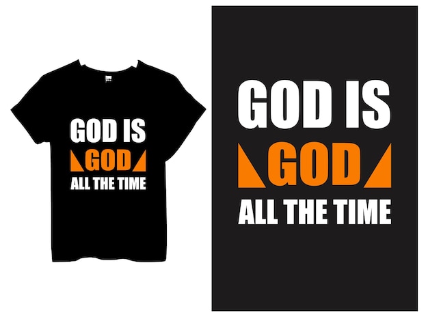 黒いTシャツに神はそこにいると書かれています