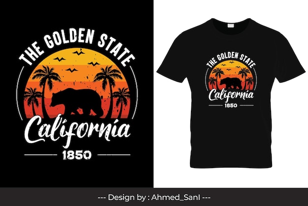 Vettore una maglietta nera con le parole golden state state state state