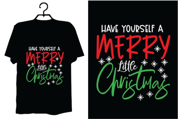 "그러면서 ""Merry Christmas""라는 글이 새겨진 검은색 티셔츠를 입었다."