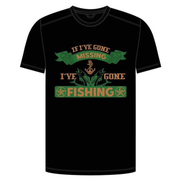 Черная футболка с надписью «если бы я был на рыбалке».
