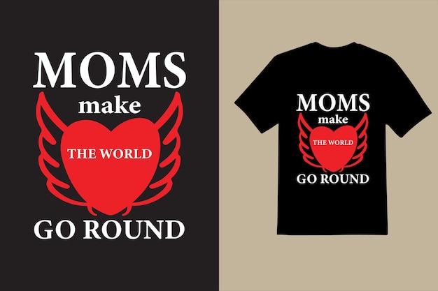 Vector a black t - shirt with the words mom and mom on it