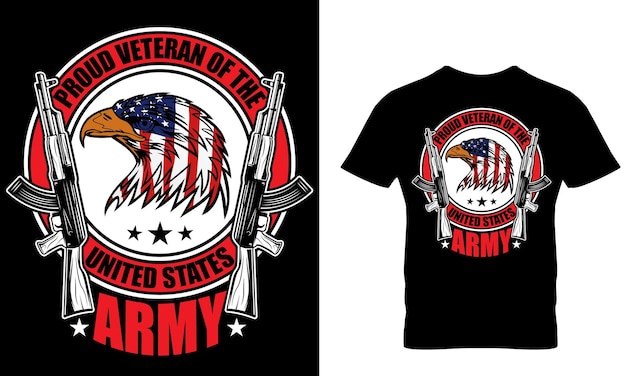 A black t - shirt with the words veteran of the united states on it.