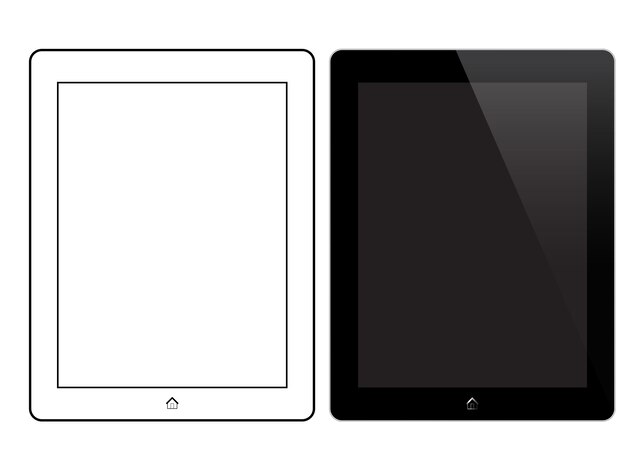 ホームボタンと黒のタブレット