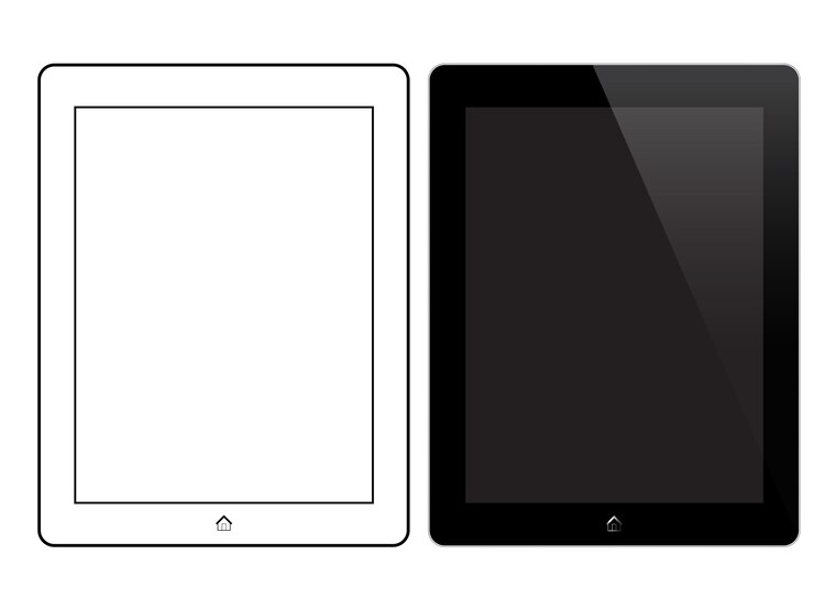 Vector ホームボタンと黒のタブレット