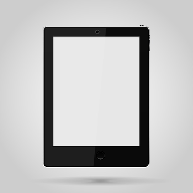 Vettore tablet nero con touch screen