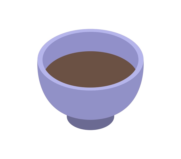 Black tea cup isometric