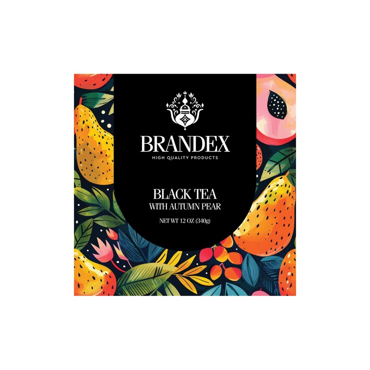 Vector black tea label packaging design