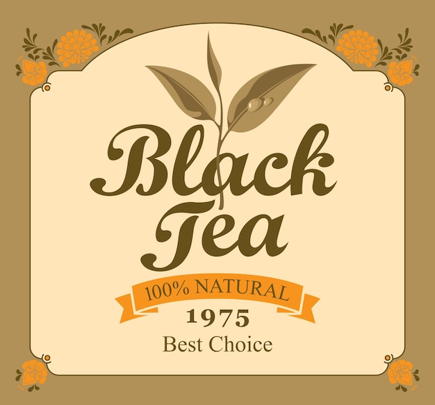 Vector black tea label