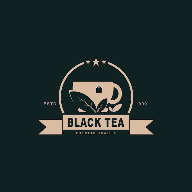 Black tea unique logo design