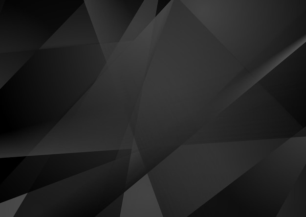 Vector black technology geometric low poly abstract background