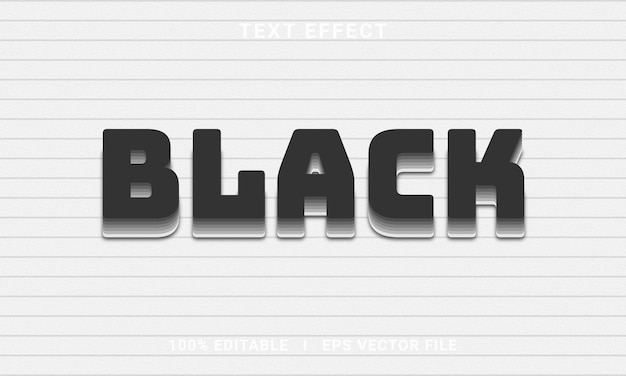 Black text effect editable modern lettering font style