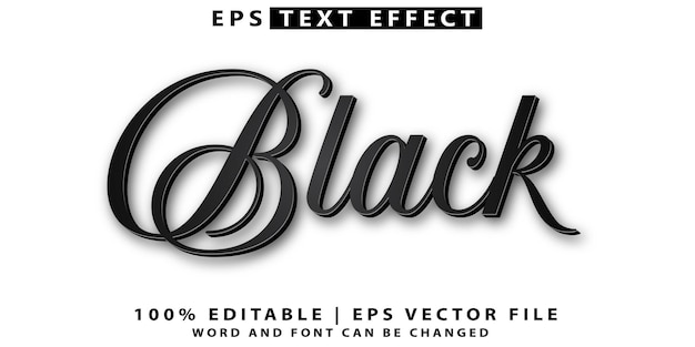 Vector black text effect editable style text effect