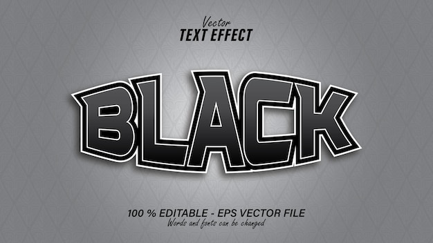 Black text effect template editable eps file