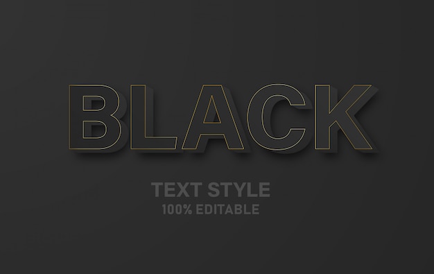 black text style 3d.