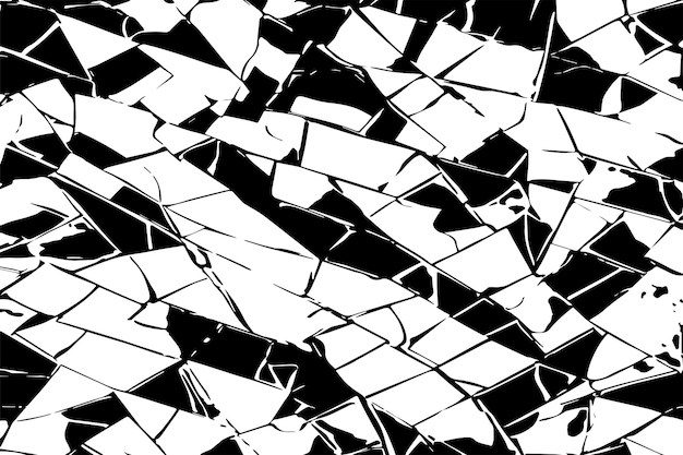 Vector black texture of broken tiles