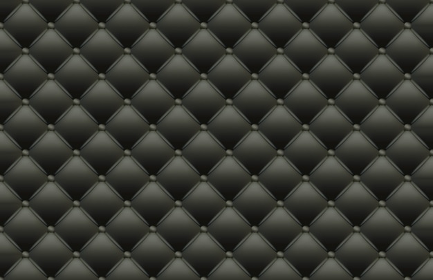 Black texture of the leather quilted skin