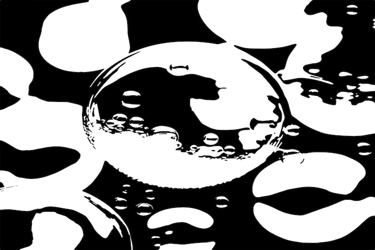 Vector black texture vector of bubbles