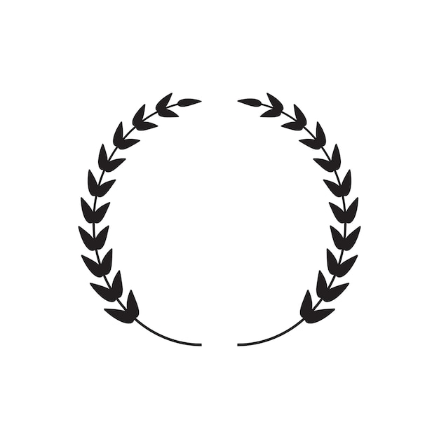 Vector black thin laurel wreath