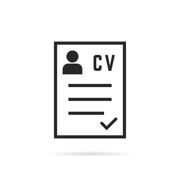 ベクトル 黒の細い線の cv アイコンまたは履歴書