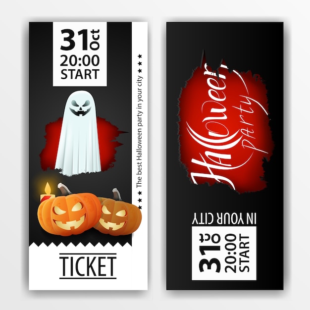 Black ticket for the halloween party