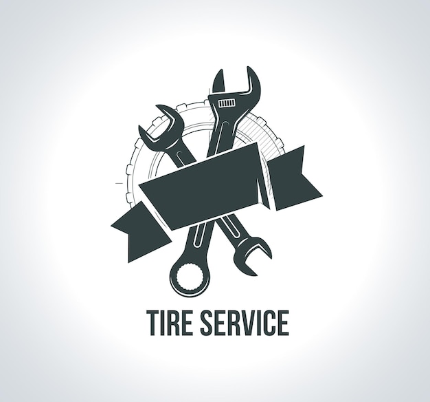 Vector black tire icon icon for tire service
