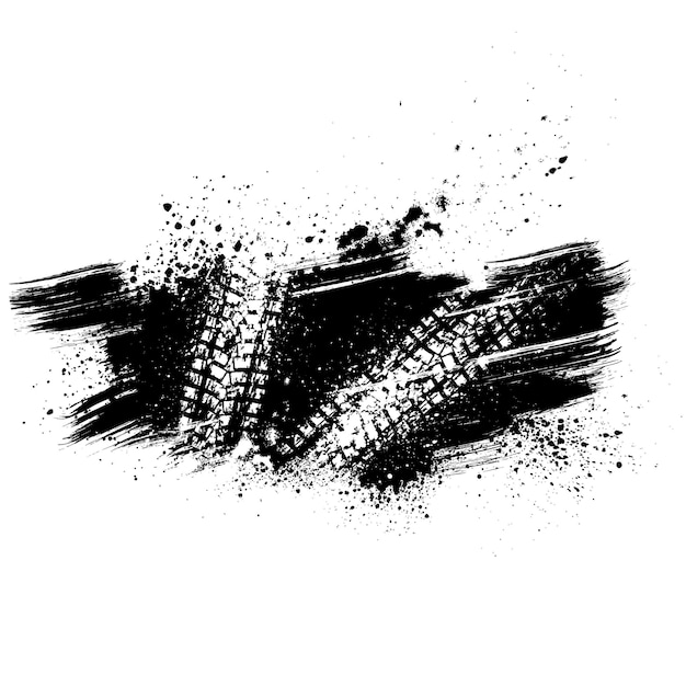 Vector black tire track background