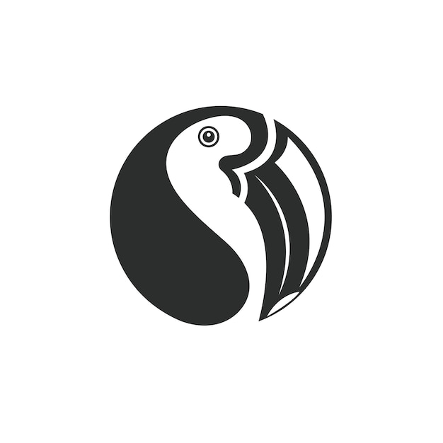 Black toucan bird icon vector illustration concept design template
