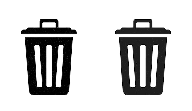 Black Trash Can Icons