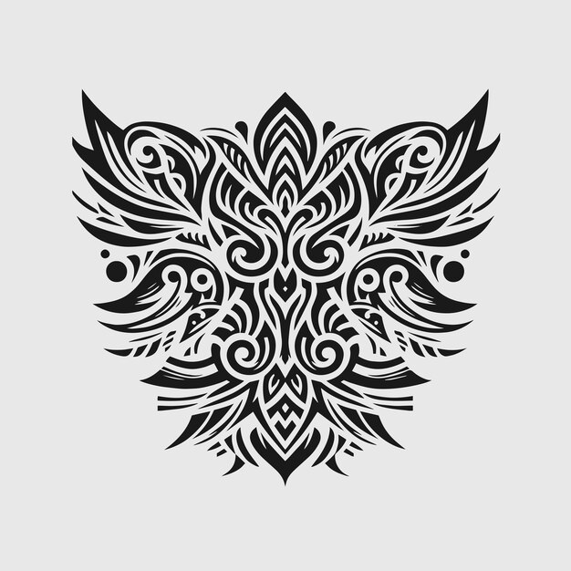 Vector black tribal mandalatattoo design vector