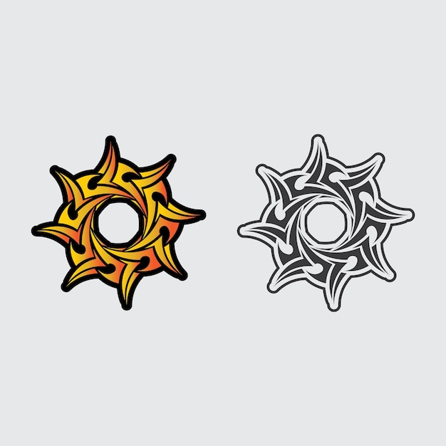 黒の部族のベクトルのロゴのデザイン アイコンと部族の記号