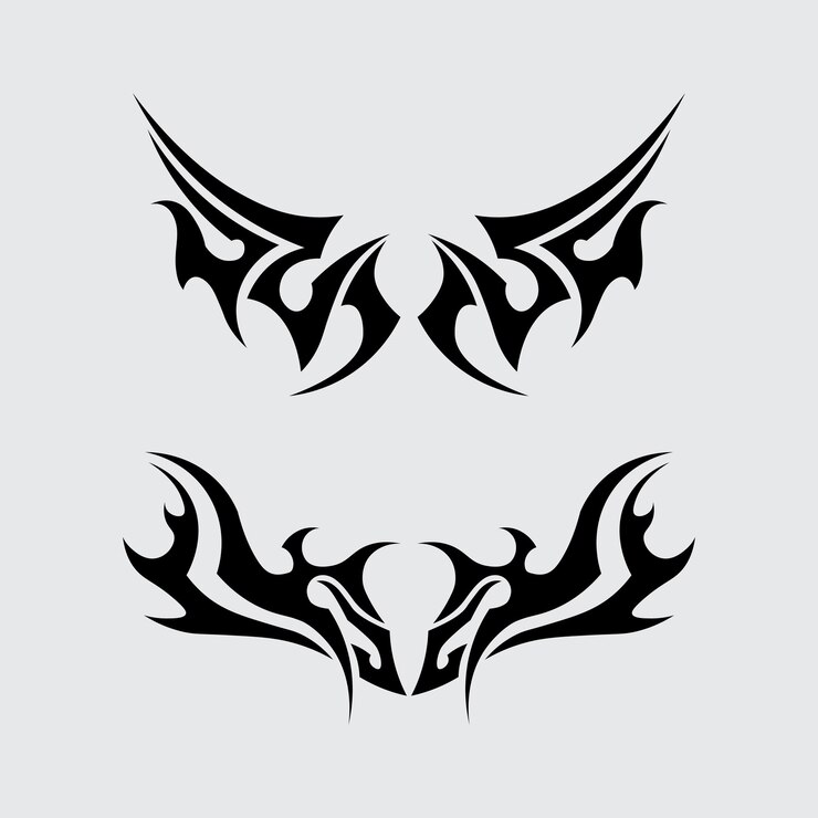 Black tribal vector logo design icon and sign tribal