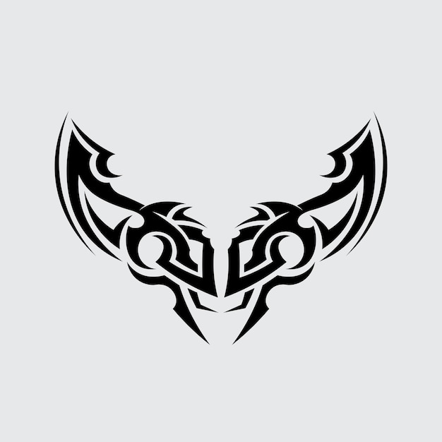 Черный племенной векторный дизайн логотипа значок и знак племени