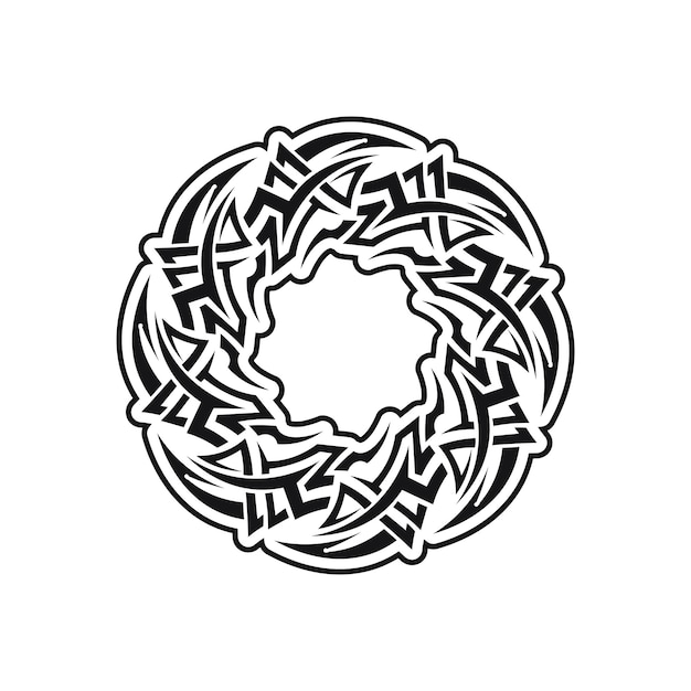 Vettore icona del design del logo vettoriale tribale nero e segno tribale