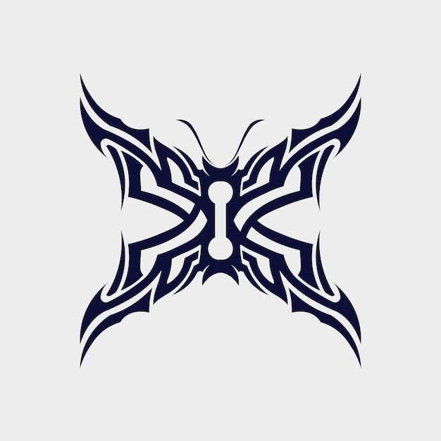 Icona del design del logo vettoriale tribale nero e segno tribale