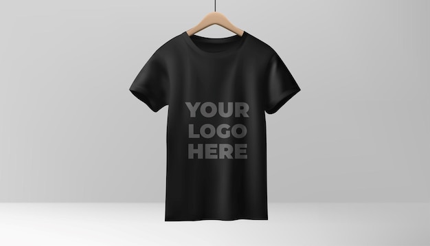 Black tshirt back mockup