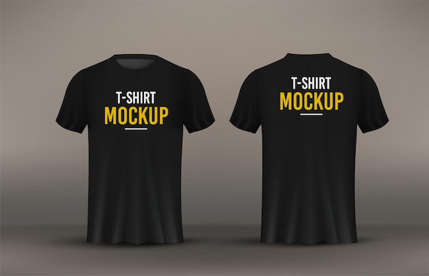 Vector black tshirt mockup