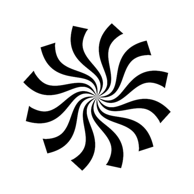 Black twisting motion swirl circle logo vector