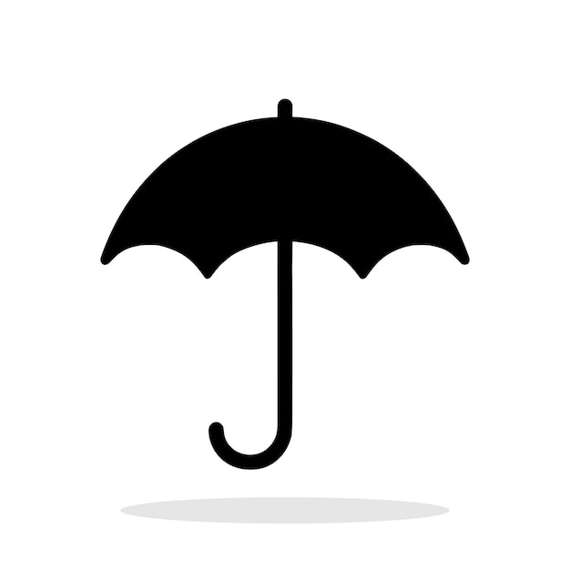 Vector black umbrella icon isolated on white background