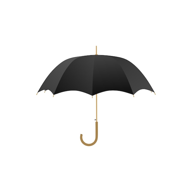 Vector black umbrella isolated on white background