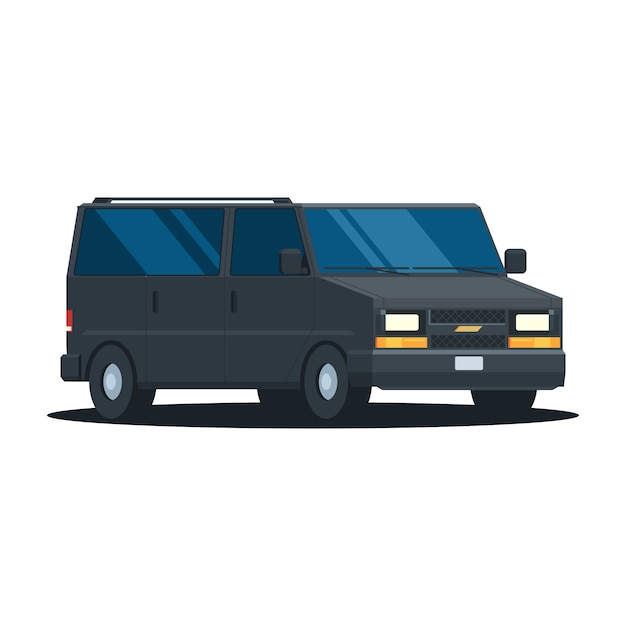 Vector black van