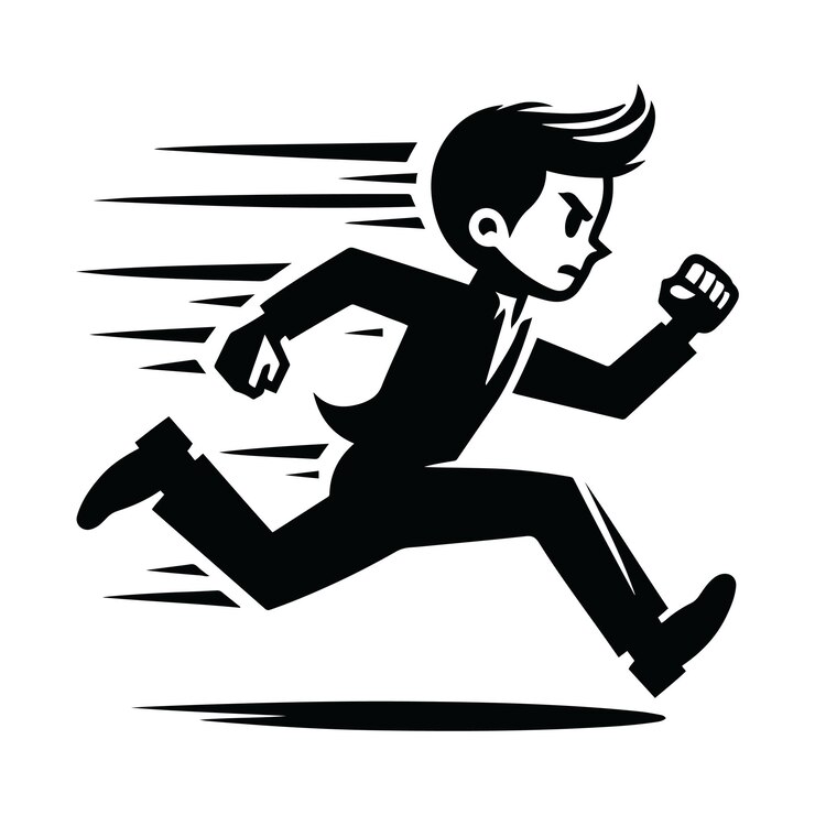 वेक्टर black vector boy running in a race