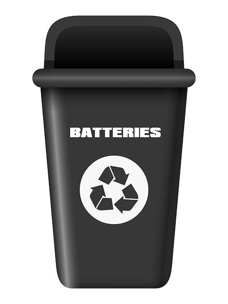 black vector dumpster for batteries