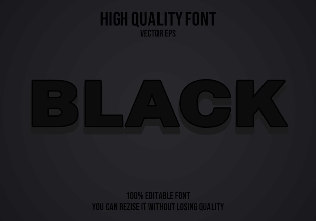 Black vector editable text effect