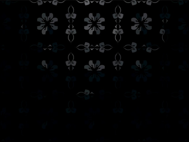 Vector black vector floral ornament on a black background