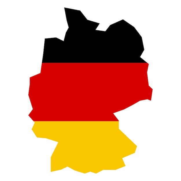 black vector germany map flag on white background