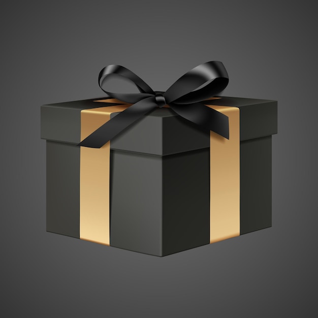 Black vector gift box5