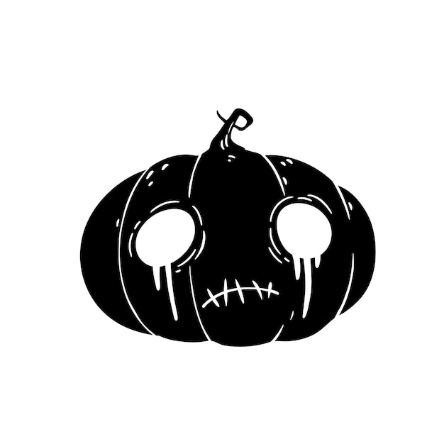 Black vector halloween pumpkin